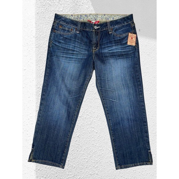 NWT Lucky Brand Islander Lola Crop Jeans Womens 10/30 Dark Wash Denim Mid Rise - Picture 1 of 8